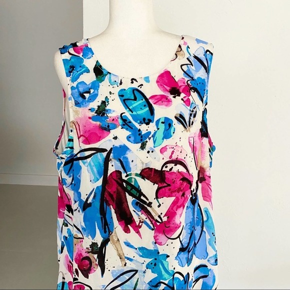 Nic+Zoe Vibrant Flora Sleeveless A-Line Dress - Picture 6 of 9